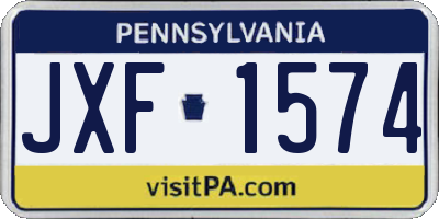 PA license plate JXF1574