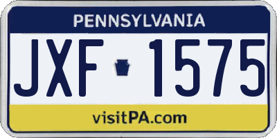 PA license plate JXF1575