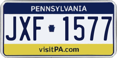 PA license plate JXF1577