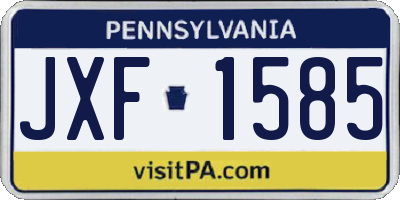 PA license plate JXF1585