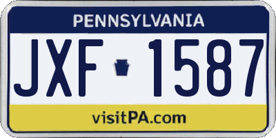 PA license plate JXF1587