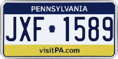 PA license plate JXF1589