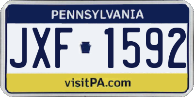 PA license plate JXF1592