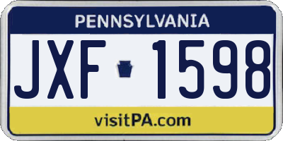 PA license plate JXF1598