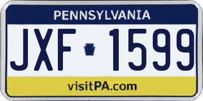 PA license plate JXF1599