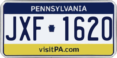 PA license plate JXF1620