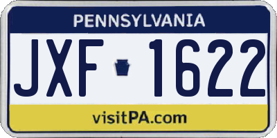 PA license plate JXF1622
