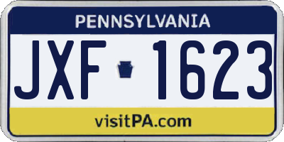 PA license plate JXF1623