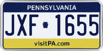 PA license plate JXF1655