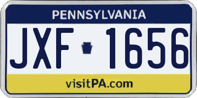 PA license plate JXF1656