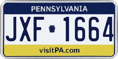 PA license plate JXF1664