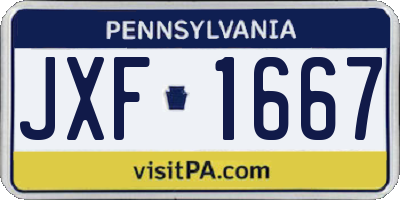 PA license plate JXF1667