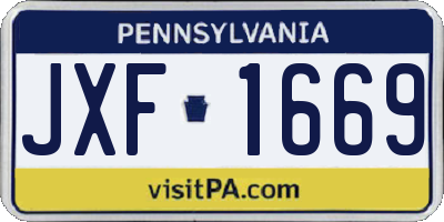 PA license plate JXF1669