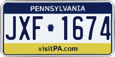 PA license plate JXF1674