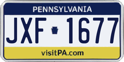 PA license plate JXF1677
