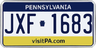 PA license plate JXF1683