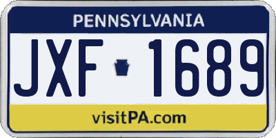 PA license plate JXF1689