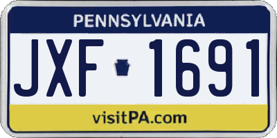 PA license plate JXF1691