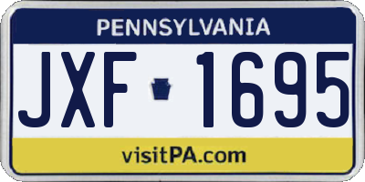 PA license plate JXF1695