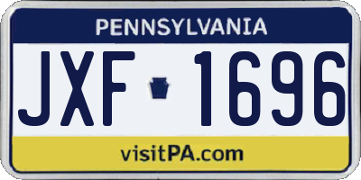 PA license plate JXF1696