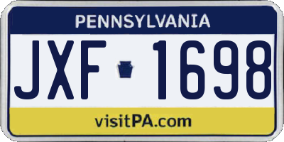 PA license plate JXF1698