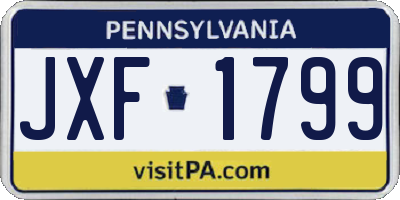 PA license plate JXF1799