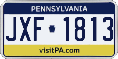 PA license plate JXF1813