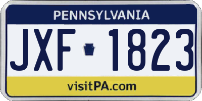 PA license plate JXF1823