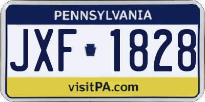 PA license plate JXF1828
