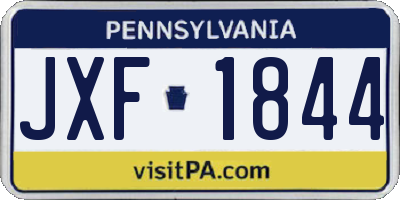 PA license plate JXF1844