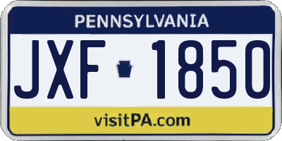 PA license plate JXF1850