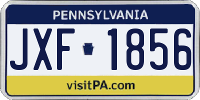PA license plate JXF1856