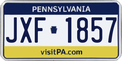 PA license plate JXF1857