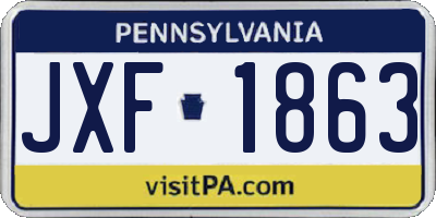 PA license plate JXF1863