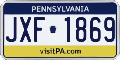 PA license plate JXF1869