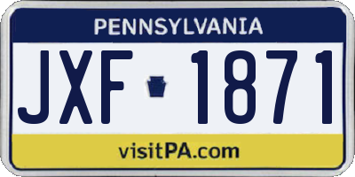 PA license plate JXF1871