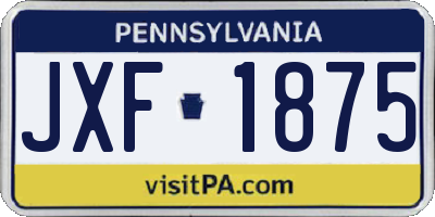 PA license plate JXF1875