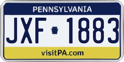 PA license plate JXF1883