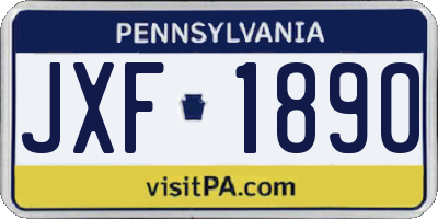 PA license plate JXF1890
