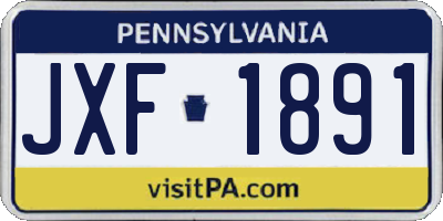 PA license plate JXF1891