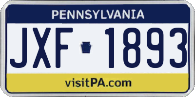PA license plate JXF1893