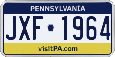 PA license plate JXF1964