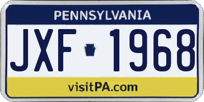 PA license plate JXF1968