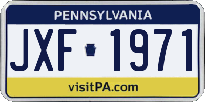 PA license plate JXF1971
