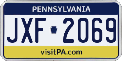 PA license plate JXF2069