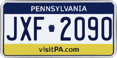 PA license plate JXF2090