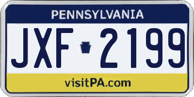 PA license plate JXF2199