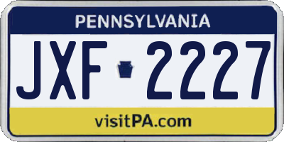 PA license plate JXF2227