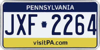 PA license plate JXF2264