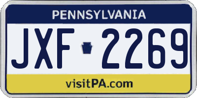 PA license plate JXF2269